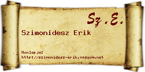 Szimonidesz Erik névjegykártya